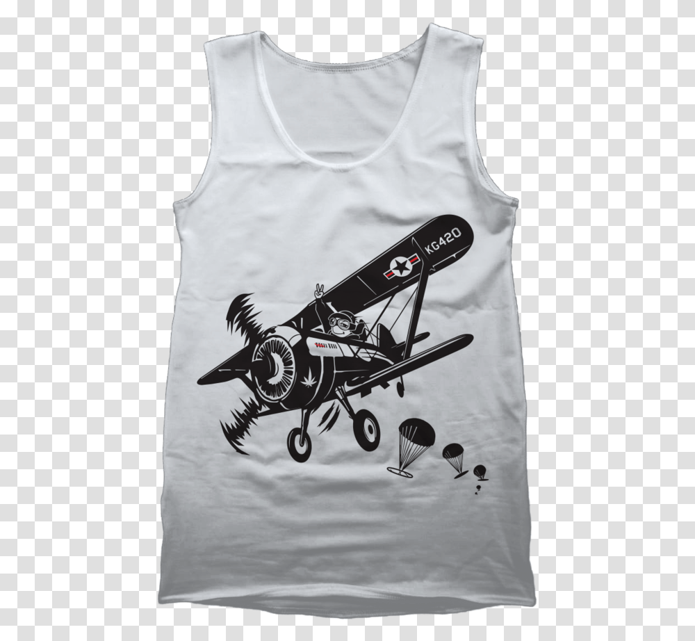 Men's Drop Joints Not Bombs Fighter Plane Tank Top Light Aircraft, Apparel, Airplane, Vehicle Transparent Png