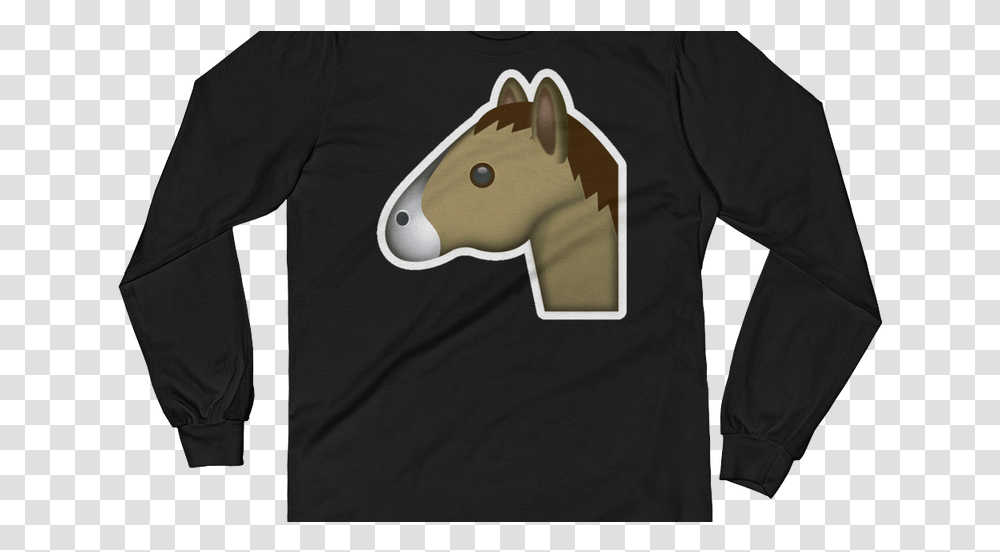 Men's Emoji Long Sleeve T Shirt Horse Face Just Emoji Dexter Gordon T Shirt, Apparel, T-Shirt, Mammal Transparent Png