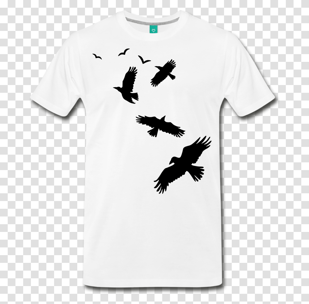 Men's Flying Crows 100 Cotton T Shirt Loggerhead Shrike, Apparel, Bird, Animal Transparent Png