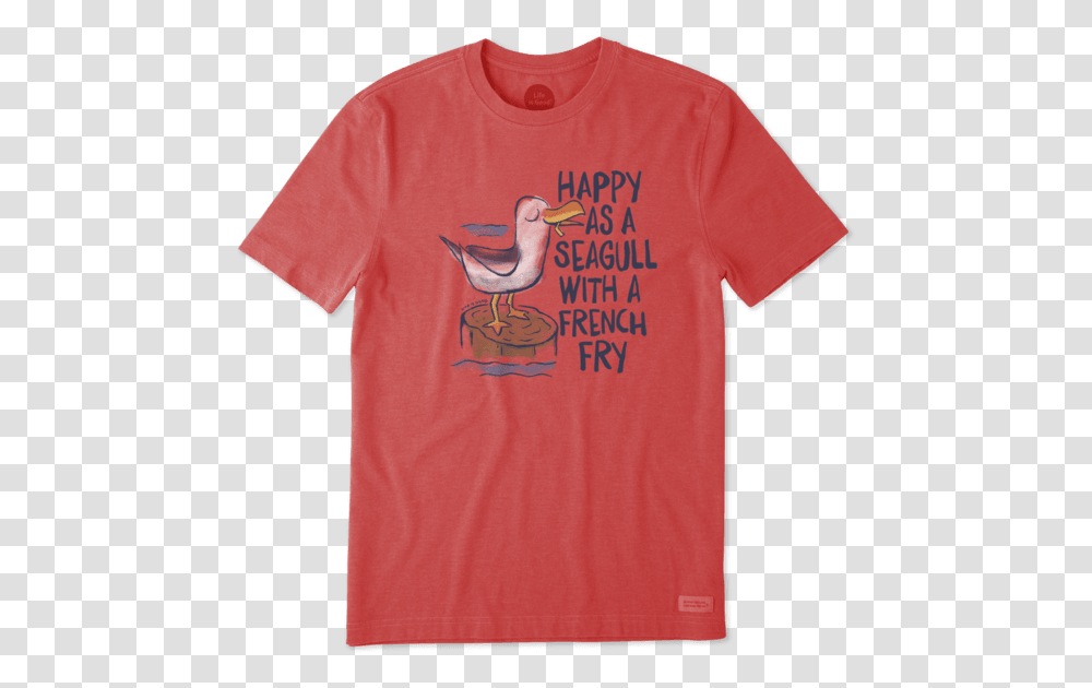 Men's Happy As A Seagull Crusher Tee Buoy Life Is Good Shirt, Apparel, T-Shirt, Bird Transparent Png