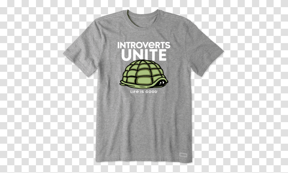 Men's Introverts Unite Turtle Crusher Tee Classic Life Is Good Tshirts, Apparel, T-Shirt, Plant Transparent Png