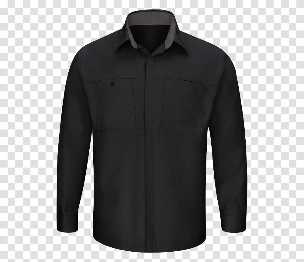 Men's Long Sleeve Performance Plus Shop Shirt With Sweater, Coat, Suit, Overcoat Transparent Png