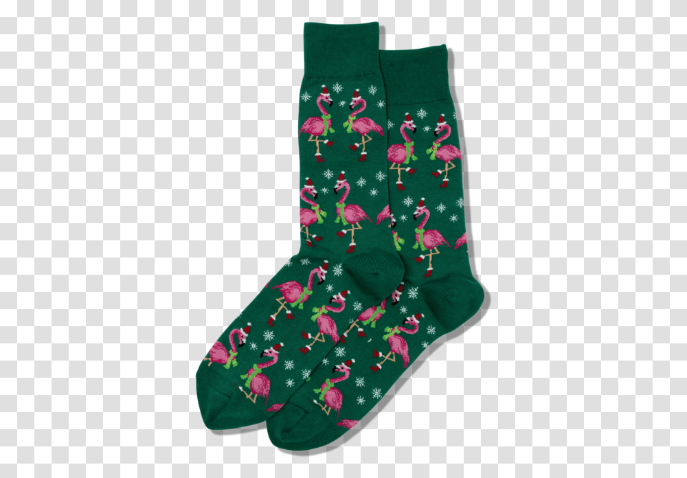 Men's Santa Flamingos Crew SocksClass Slick Lazy Sock, Stocking, Gift, Christmas Stocking, Rug Transparent Png
