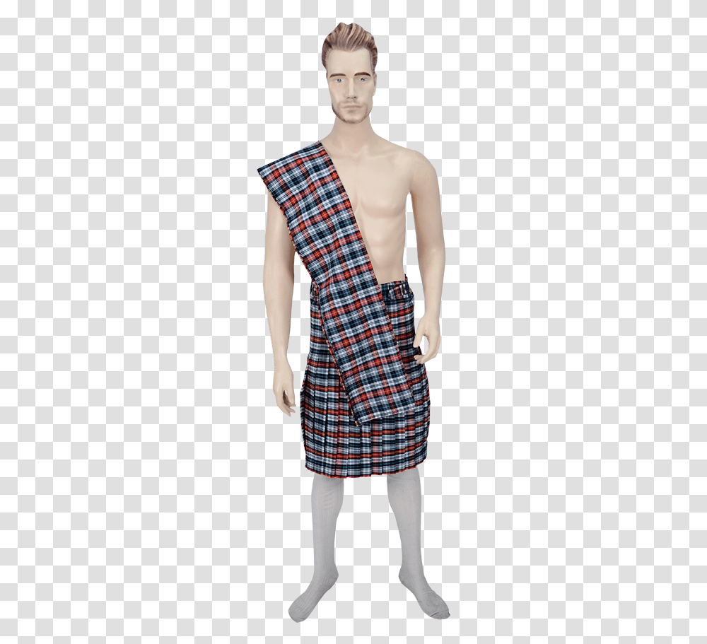 Men's Scottish Kilt With Scarf Man In Traditional Scottish Dress, Apparel, Person, Human Transparent Png
