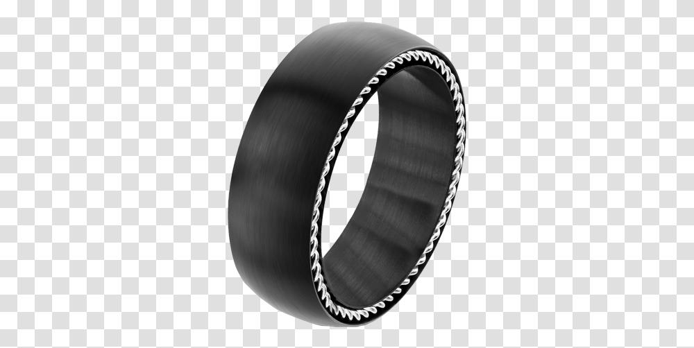Men's Stainless Steel Matte Black Ring With Steel Cables Spikes Stainless Steel Ring Uk, Tire, Accessories, Accessory, Jewelry Transparent Png