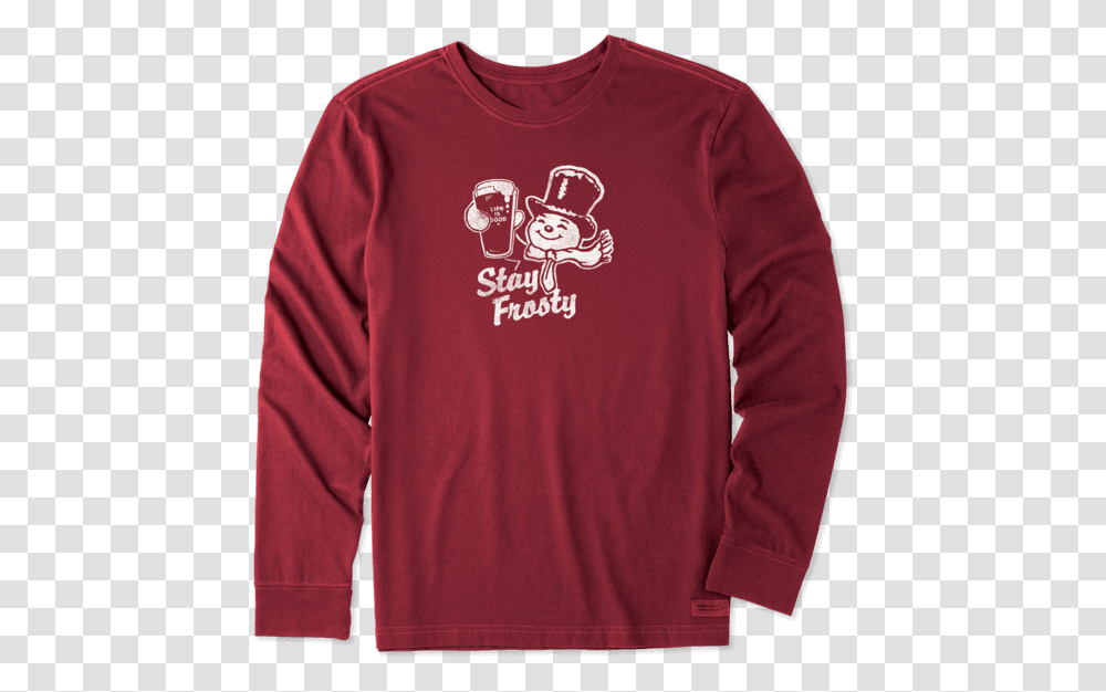Men's Stay Frosty Long Sleeve Crusher Tee Life Is Good Thanksgiving, Apparel, Sweatshirt, Sweater Transparent Png