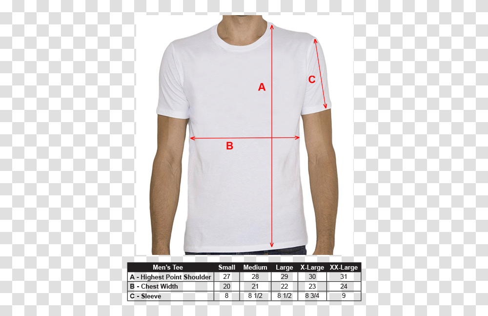Men's T Shirt Sizing Guide Active Shirt, Plot, Sleeve, Person Transparent Png