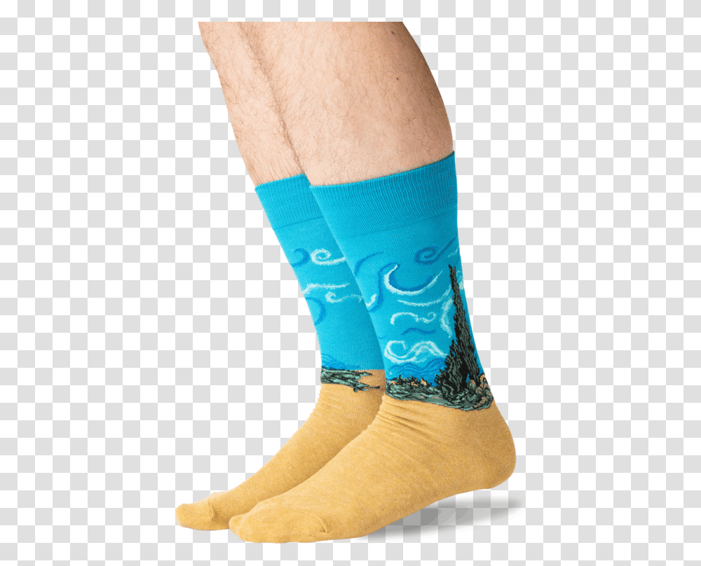Men's Van Gogh S Wheat Field With Cypresses Socks In Sock, Apparel, Shoe, Footwear Transparent Png