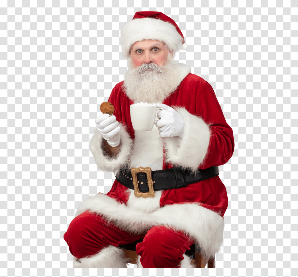 Men Santa Claus Eating, Face, Person, Human, Beard Transparent Png