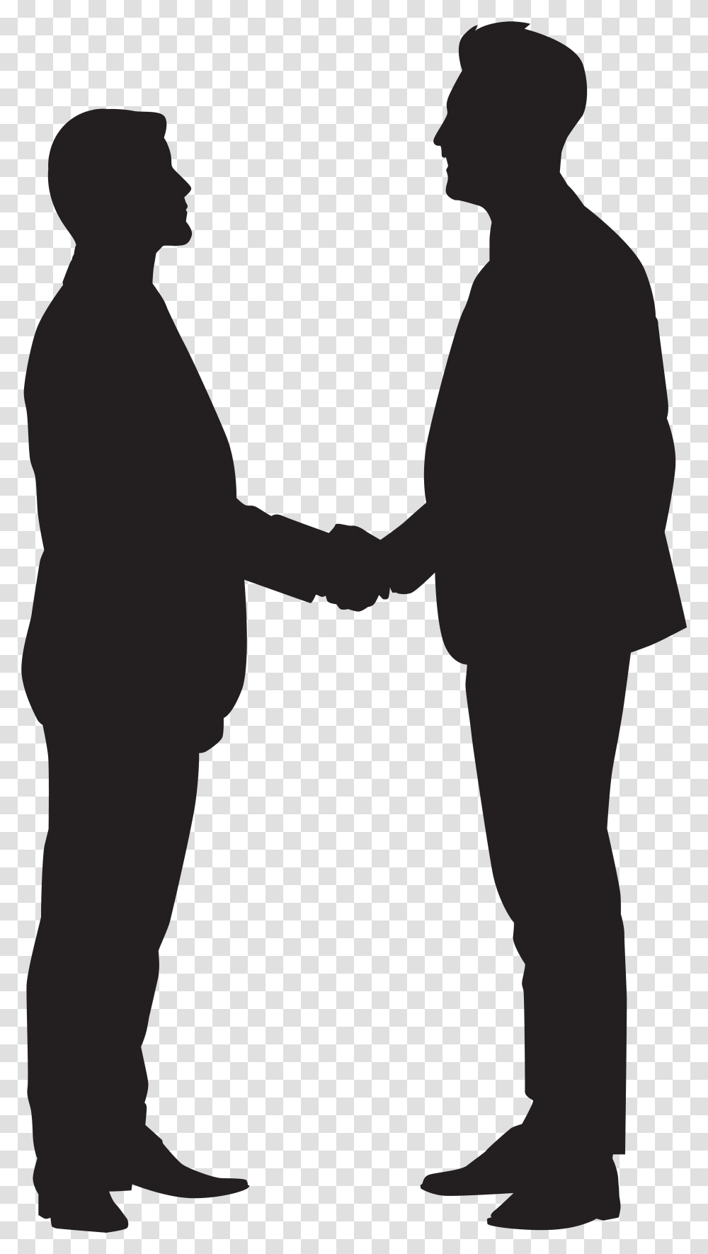 Men Shaking Hands Clipart, Person, Human, Holding Hands, Silhouette Transparent Png