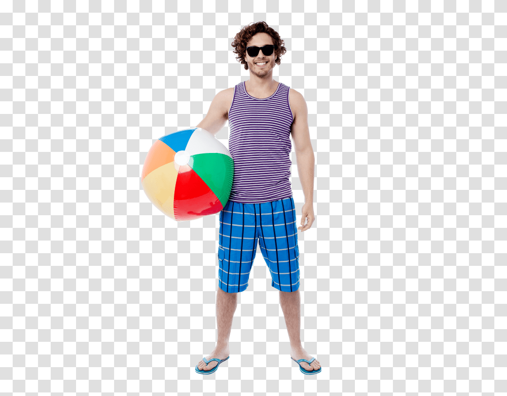 Men With Beach Ball, Apparel, Person, Human Transparent Png