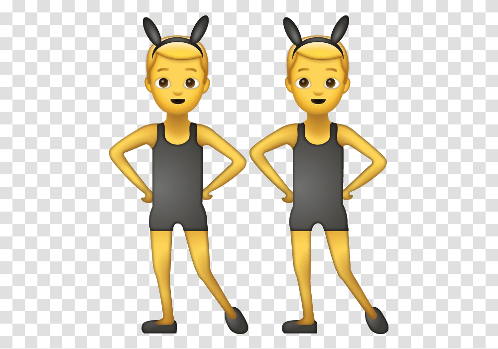 Men With Bunny Ears Emoji, Person, People, Gold Transparent Png