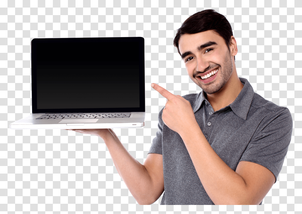 Men With Computer Transparent Png