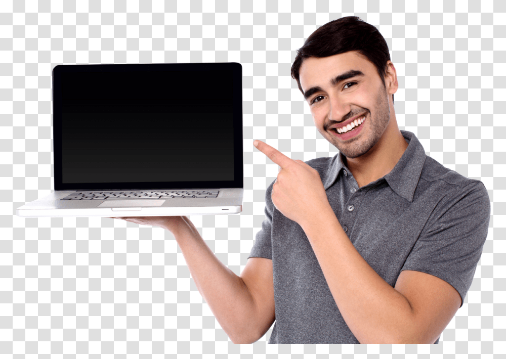 Men With Laptop Image Man In Laptop, Pc, Computer, Electronics, Person Transparent Png