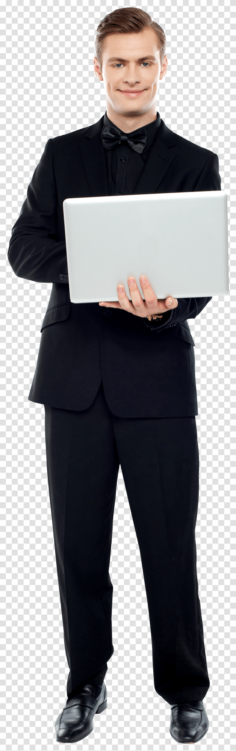Men With Laptop Men Use Laptop, Suit, Overcoat, Person Transparent Png