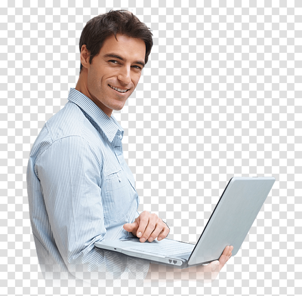 Men With Laptop, Person, Pc, Computer, Electronics Transparent Png