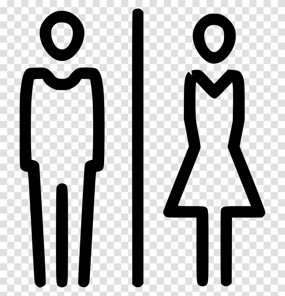 Men Women Toilet Wc Restroom Man Woman Icon, Stencil, Sign, Pattern Transparent Png