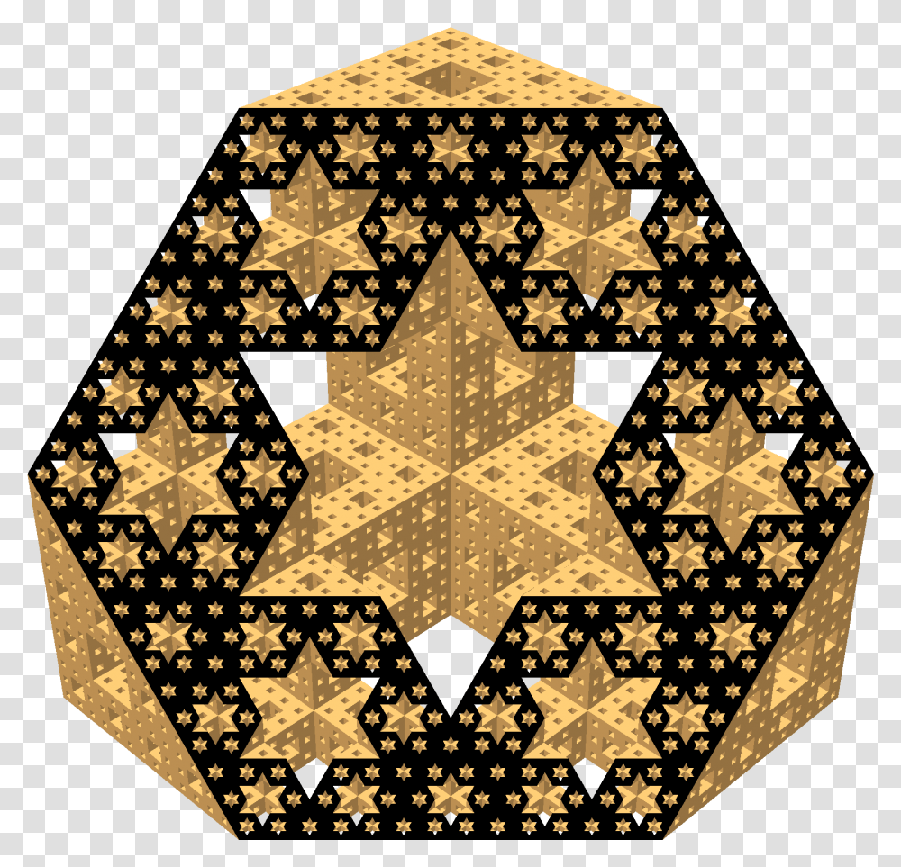 Menger Sponge Diagonal Section 27 Triangle Menger Sponge, Rug, Pattern, Star Symbol Transparent Png