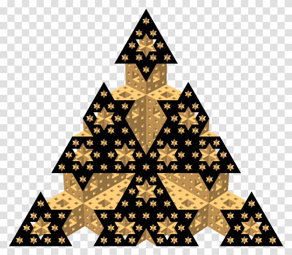 Menger Sponge Diagonal Section 41 Triangle, Ornament, Tree, Plant, Star Symbol Transparent Png