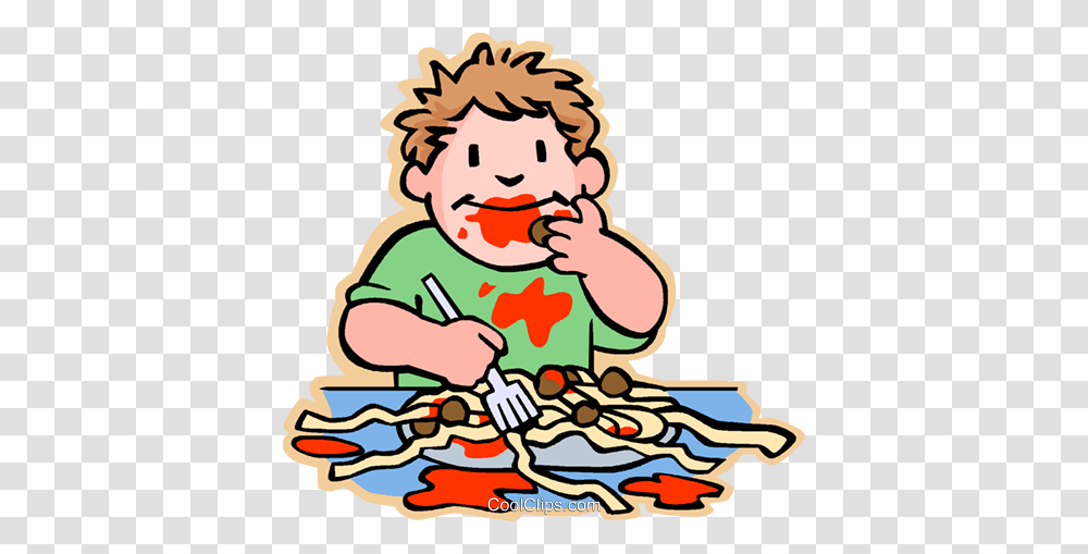 Menino Comer Espaguete E Livre De Direitos Vetores Clip, Eating, Food, Washing Transparent Png