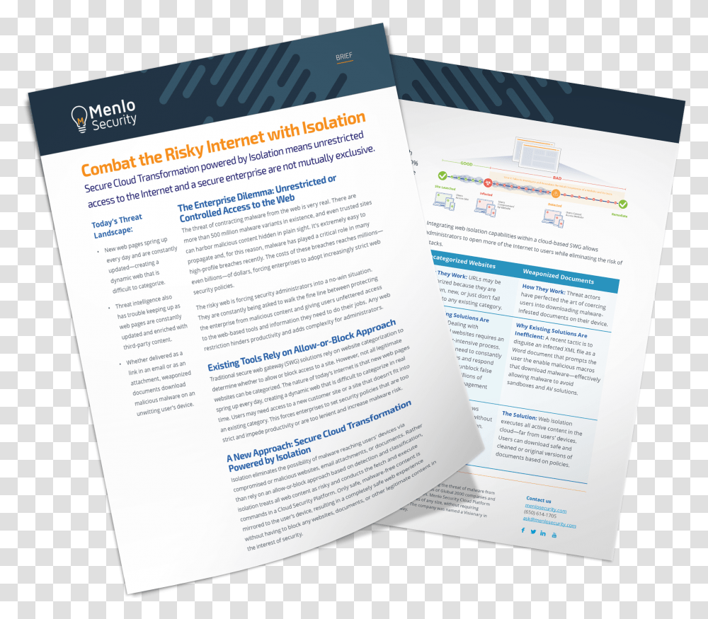 Menlo Security Cloud Transformation Brochure, Advertisement, Flyer, Poster, Paper Transparent Png