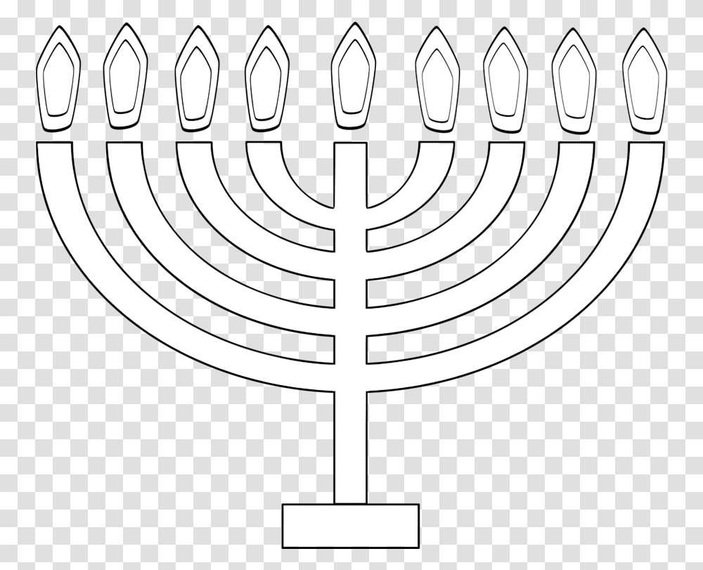 Menorah Candle Holder Hanukkah Hanukkah Menorah Outline With, Cross, Symbol, Maze, Labyrinth Transparent Png
