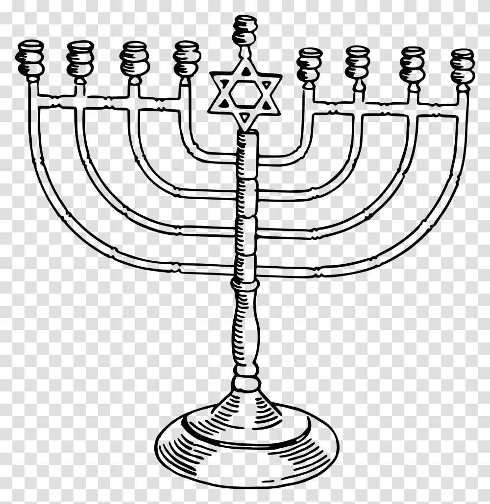 Menorah Hanukkah Judaism Drawing Clip Art Hanukkah Black And White Clipart, Gray, World Of Warcraft Transparent Png