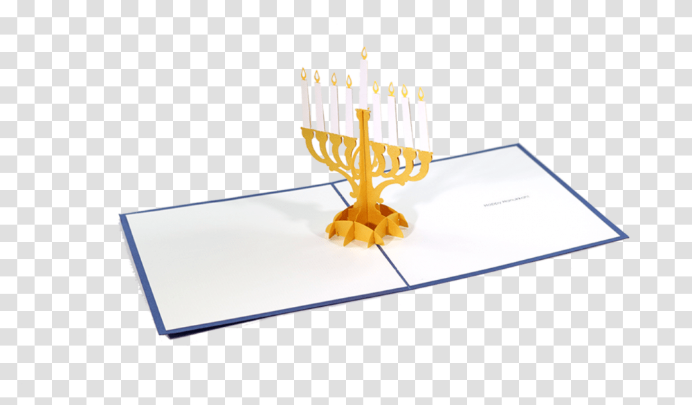Menorah Pop Up Card Hanukkah, Candle, Food, Cake, Dessert Transparent Png