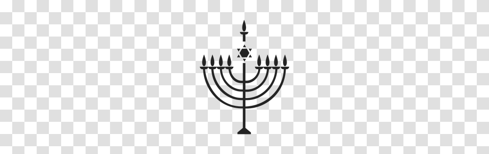 Menorah Religion Symbols Jewdish, Cross, Chandelier, Lamp, Candle Transparent Png
