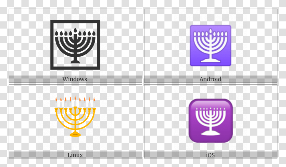 Menorah With Nine Branches On Various Operating Systems Emblem, Alphabet, Logo Transparent Png