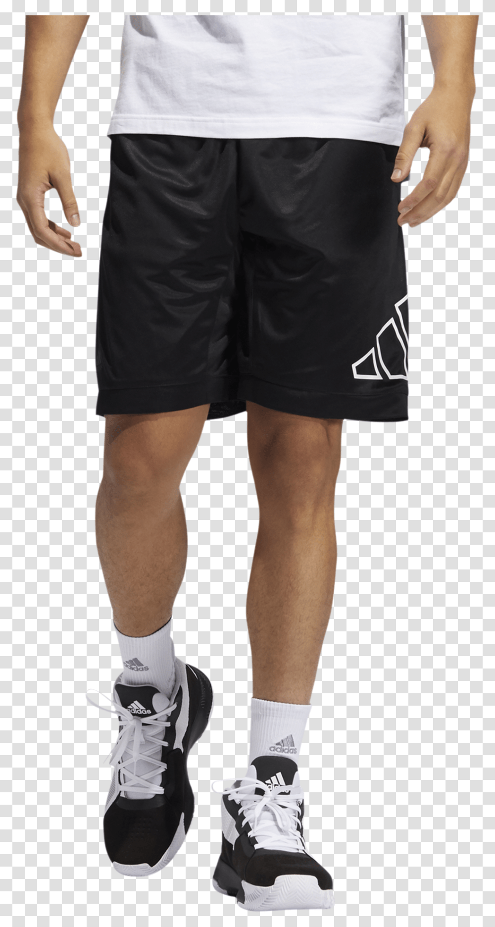 Mens Adidas Big Logo Basketball Shorts In Black For Basketball, Clothing, Apparel, Person, Human Transparent Png