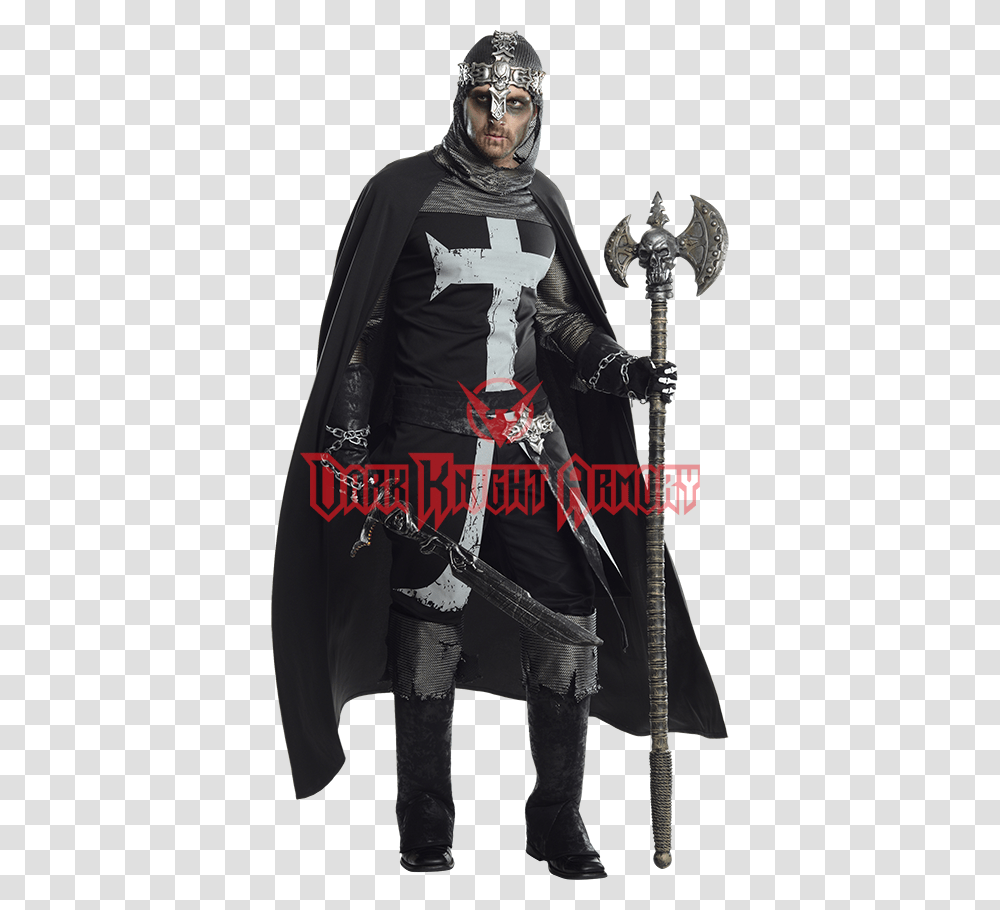 Mens Black Knight Costume, Apparel, Person, Human Transparent Png