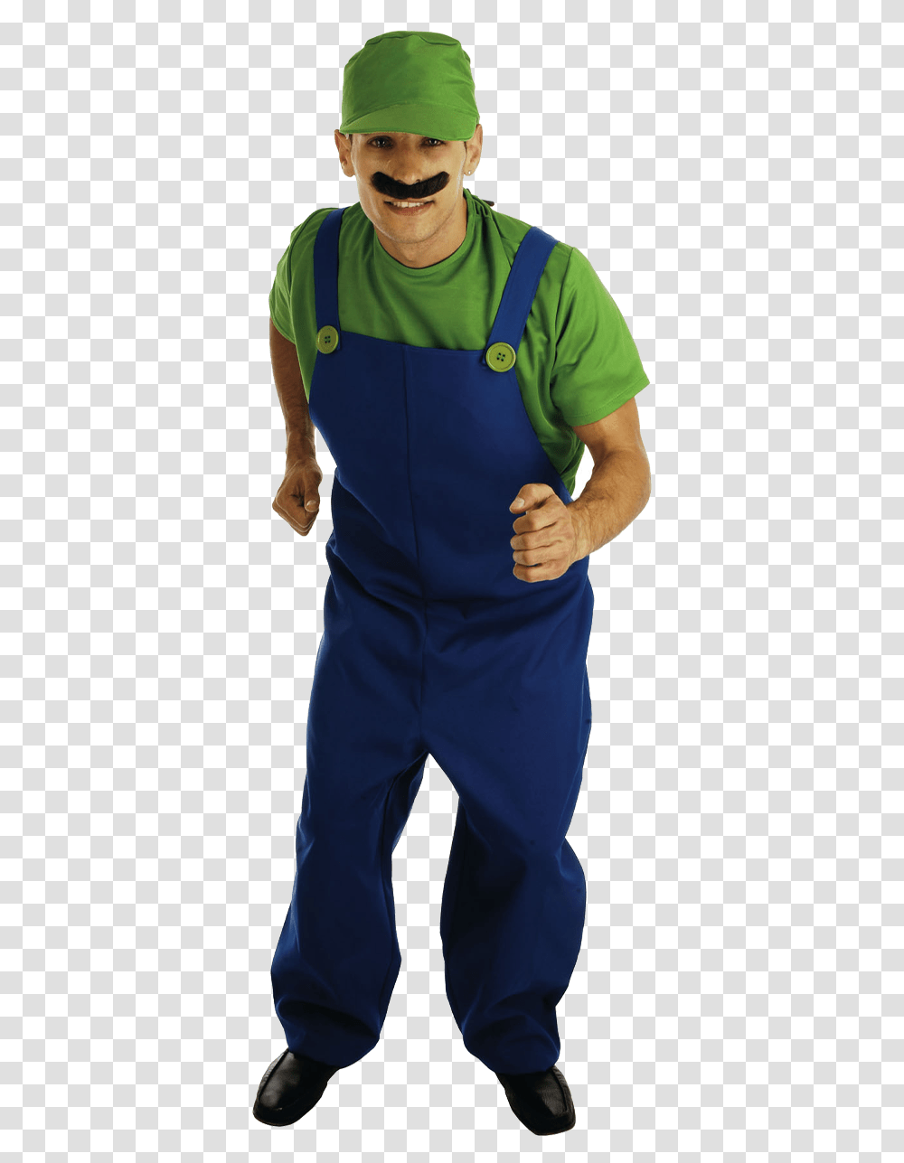 Mens Green Plumbers Mate Costume Costume Hat, Clothing, Person, Sleeve, Pants Transparent Png