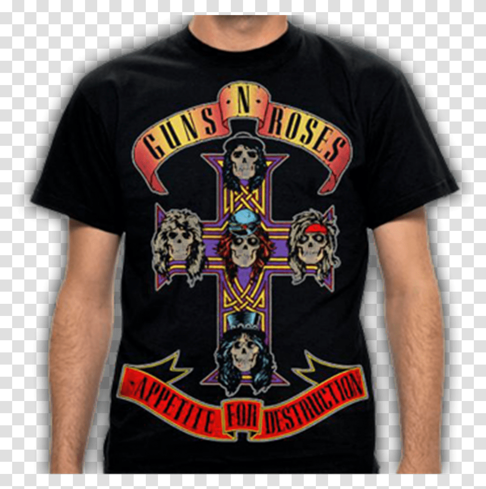 Mens Guns N Roses T Shirt, Apparel, T-Shirt, Person Transparent Png