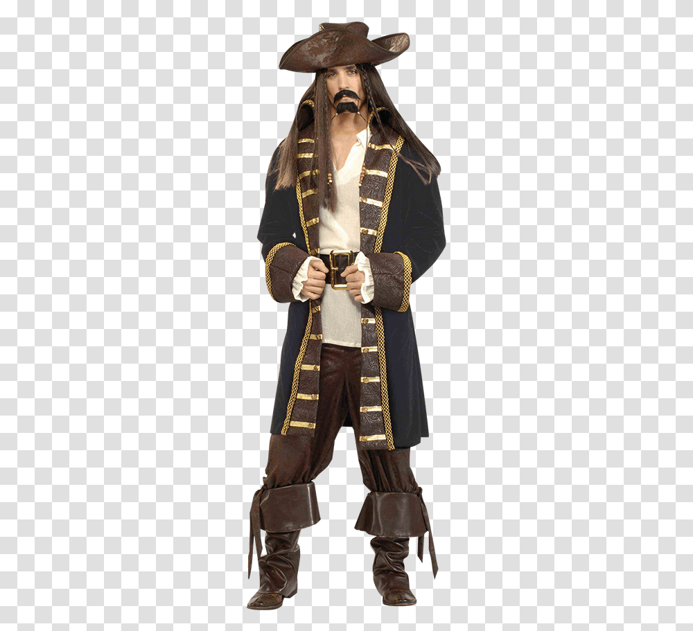 Mens High Seas Pirate Costume Sexy Couples Costume Pirate, Person, Hat, Coat Transparent Png