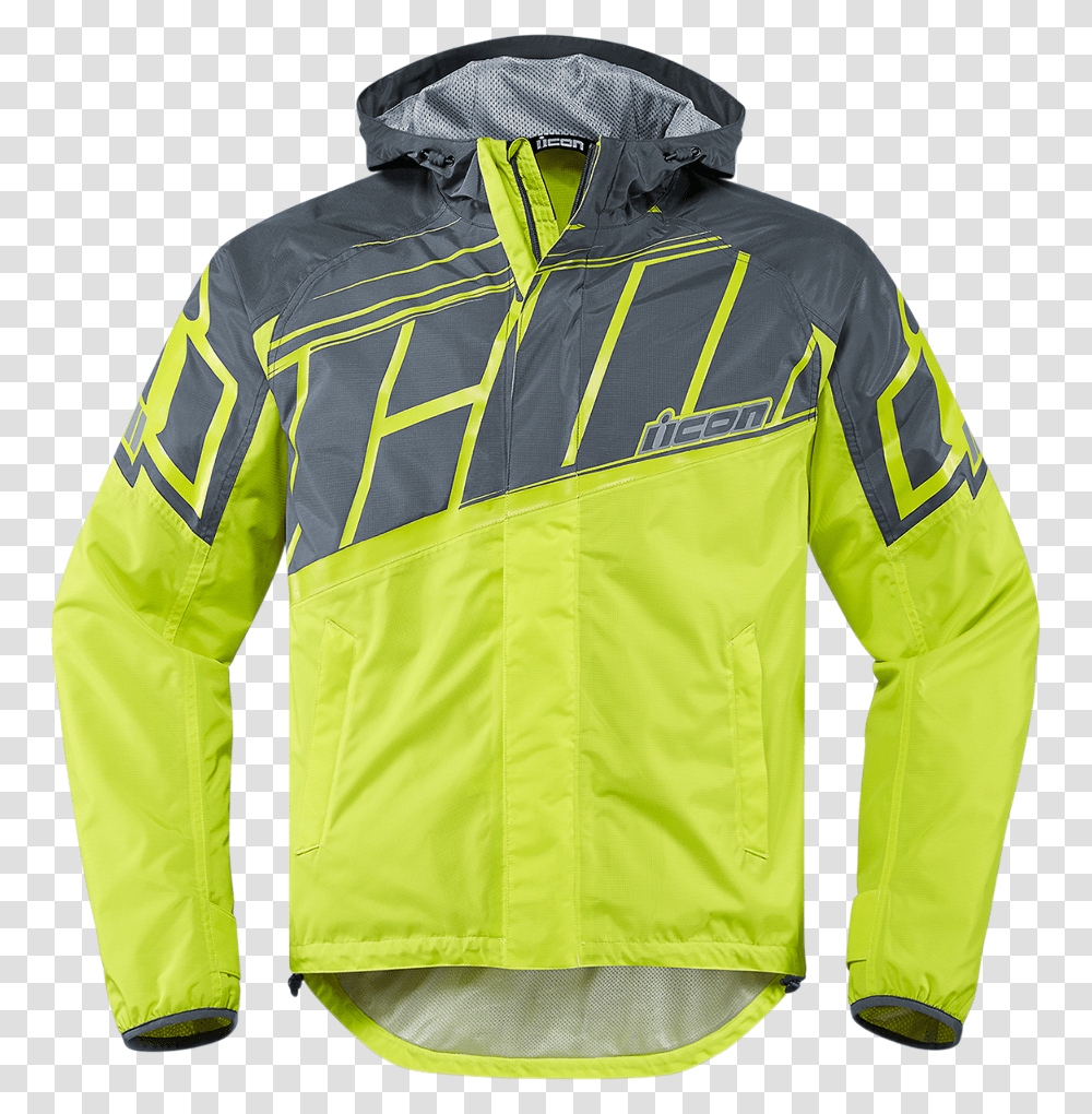 Mens Icon Yellow Pdx 2 Textile Motorcycle Riding Waterproof Icon Pdx 2 Jacket, Apparel, Coat, Raincoat Transparent Png