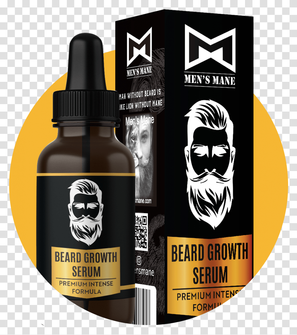 Mens Mane Beard Growth Serum, Label, Bottle, Cosmetics Transparent Png