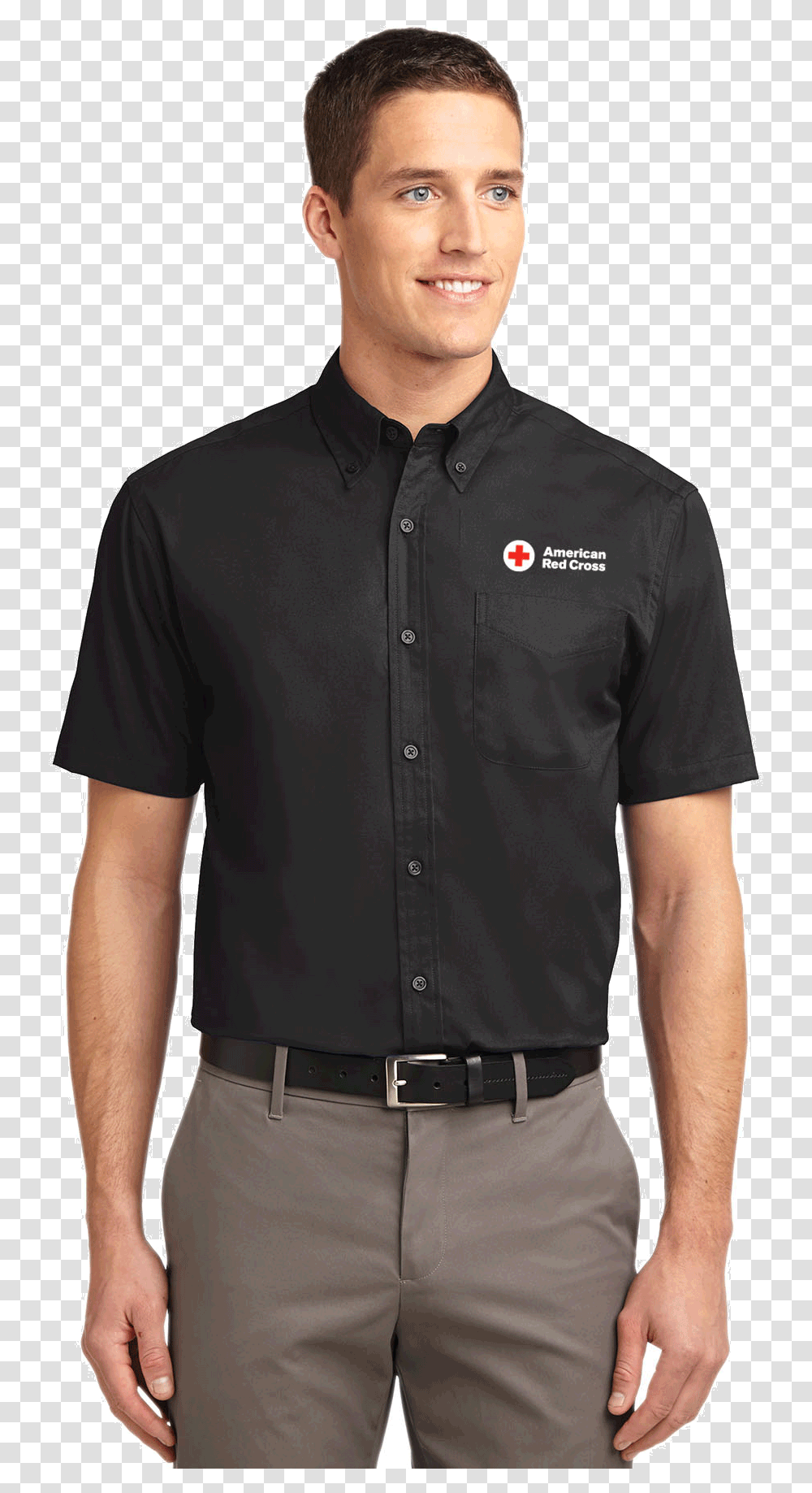 Mens Short Sleeve Black Button Down Shirt, Apparel, Person, Human Transparent Png