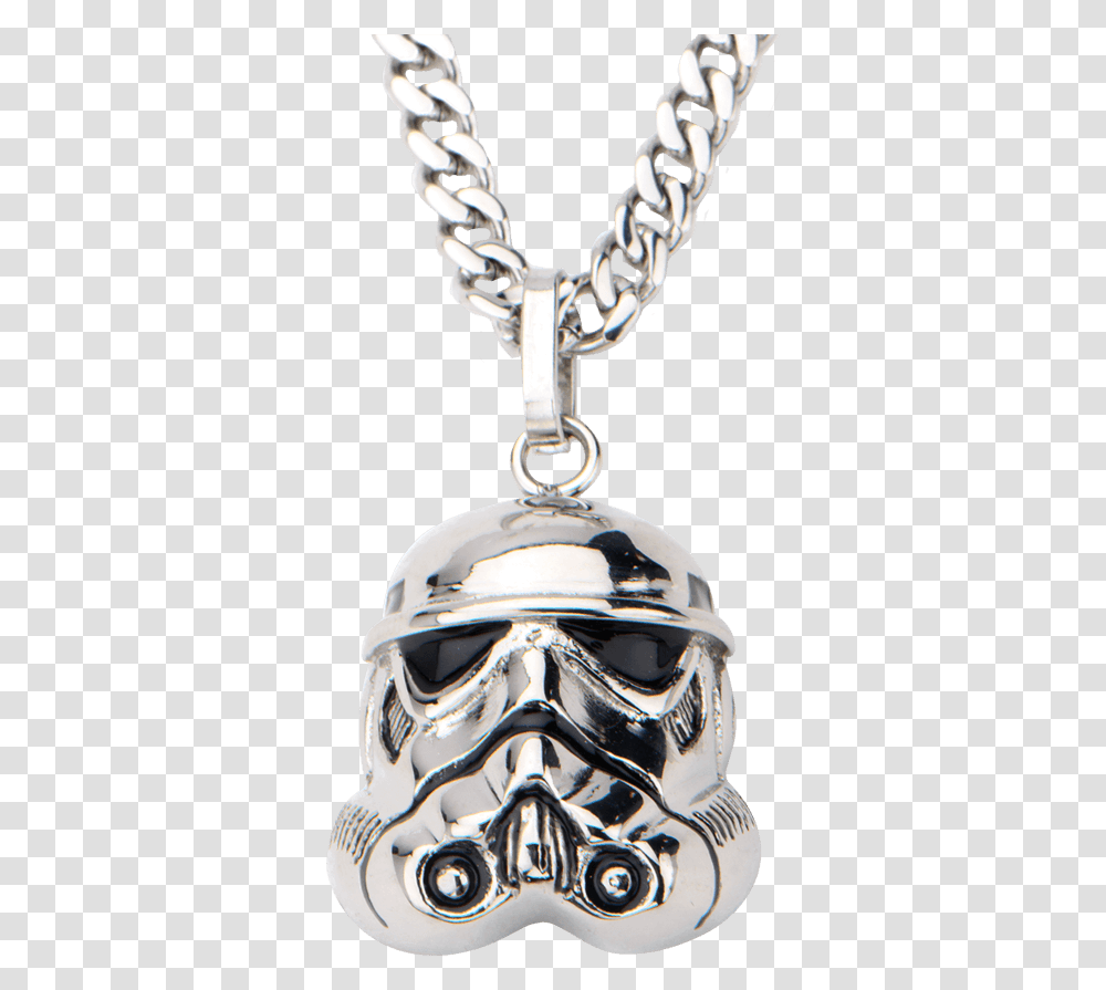 Mens Stainless Steel 3d Stormtrooper Helmet Necklace Necklace, Apparel, Pendant, Person Transparent Png