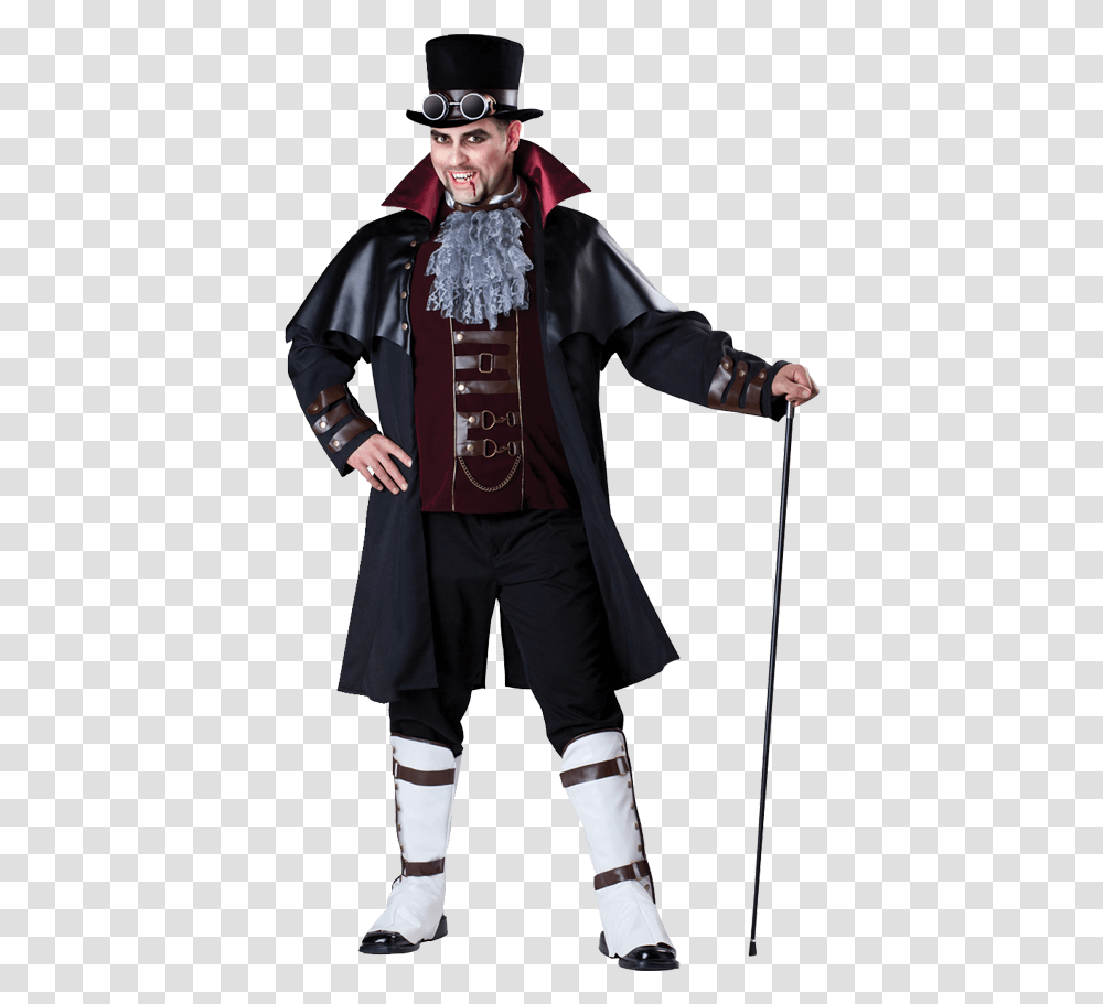 Mens Steampunk Vampire Plus Size Costume Steampunk Costume, Person, Face, Sleeve Transparent Png