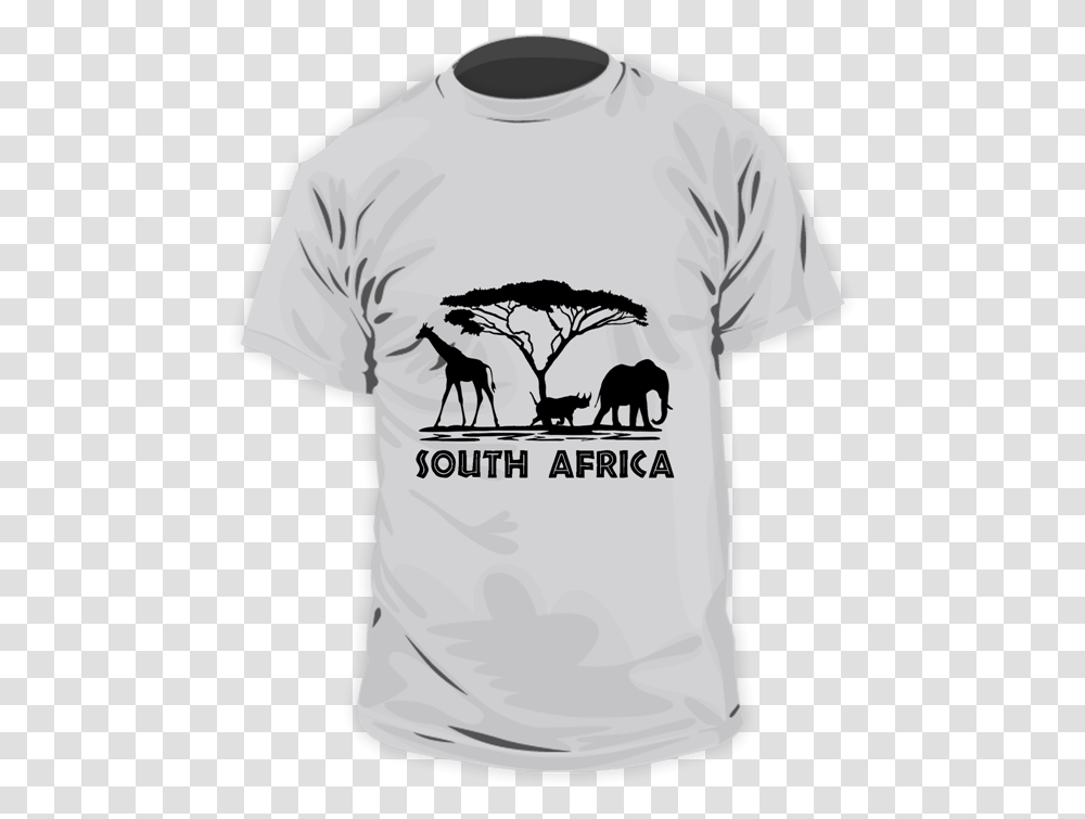 Mens T Shirt Africa Tree White T Shirt, Clothing, Apparel, T-Shirt, Elephant Transparent Png