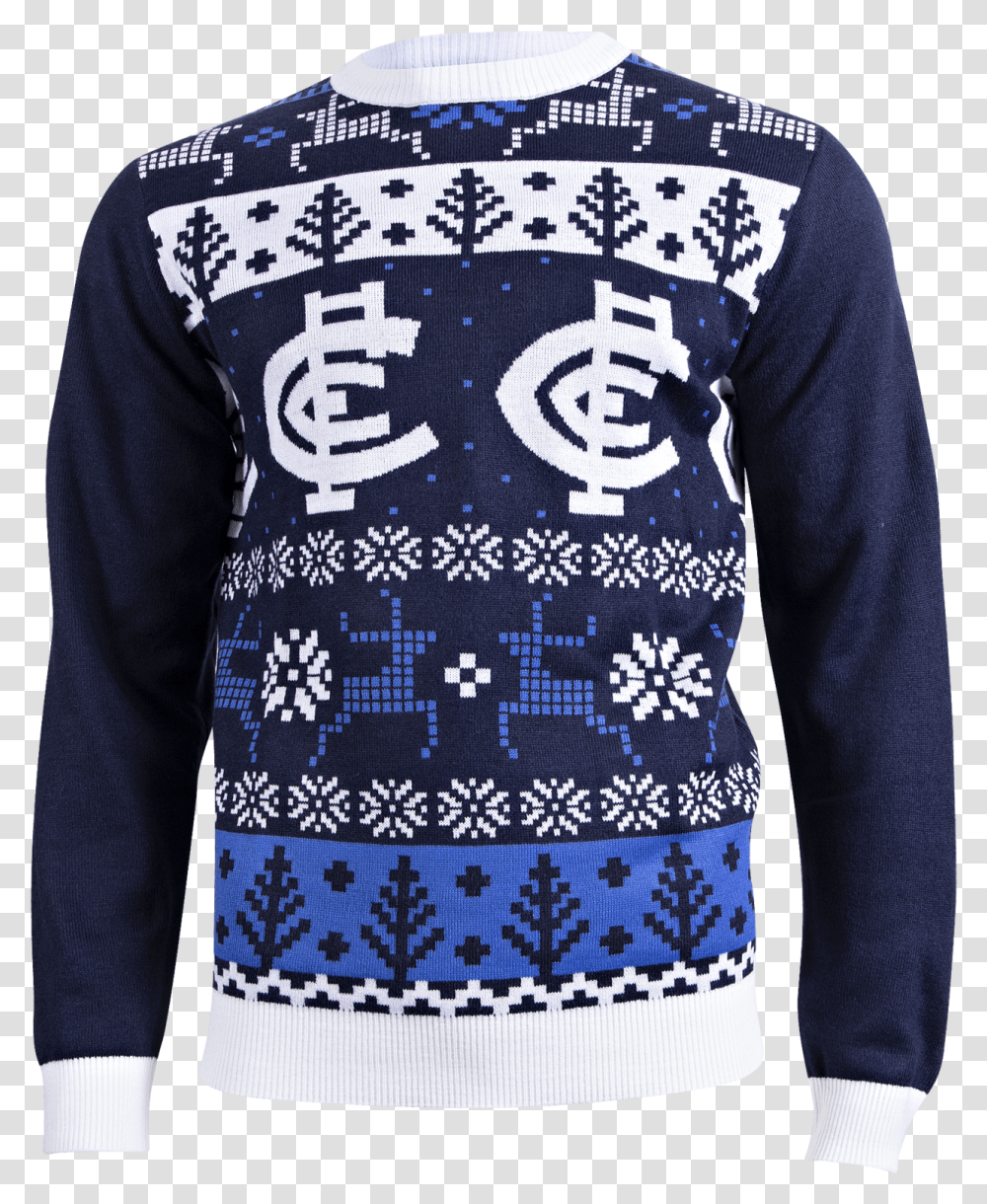 Mens Ugly Christmas Sweater Carlton Blues Afl Carlton Ugly Christmas Sweater, Clothing, Apparel, Sleeve, Long Sleeve Transparent Png