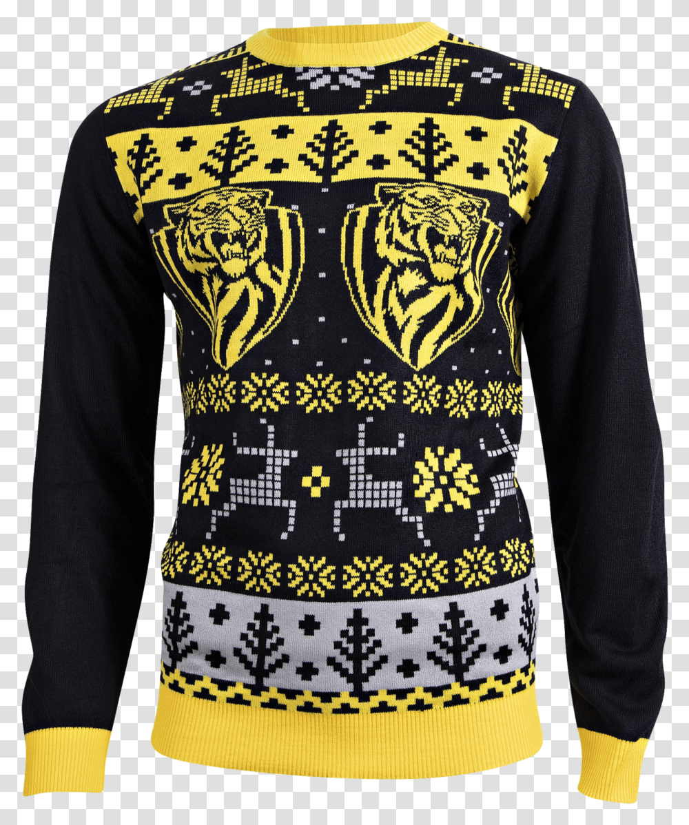 Mens Ugly Christmas Sweater Richmond North Melbourne Afl Jumper, Clothing, Apparel, Sleeve, Long Sleeve Transparent Png