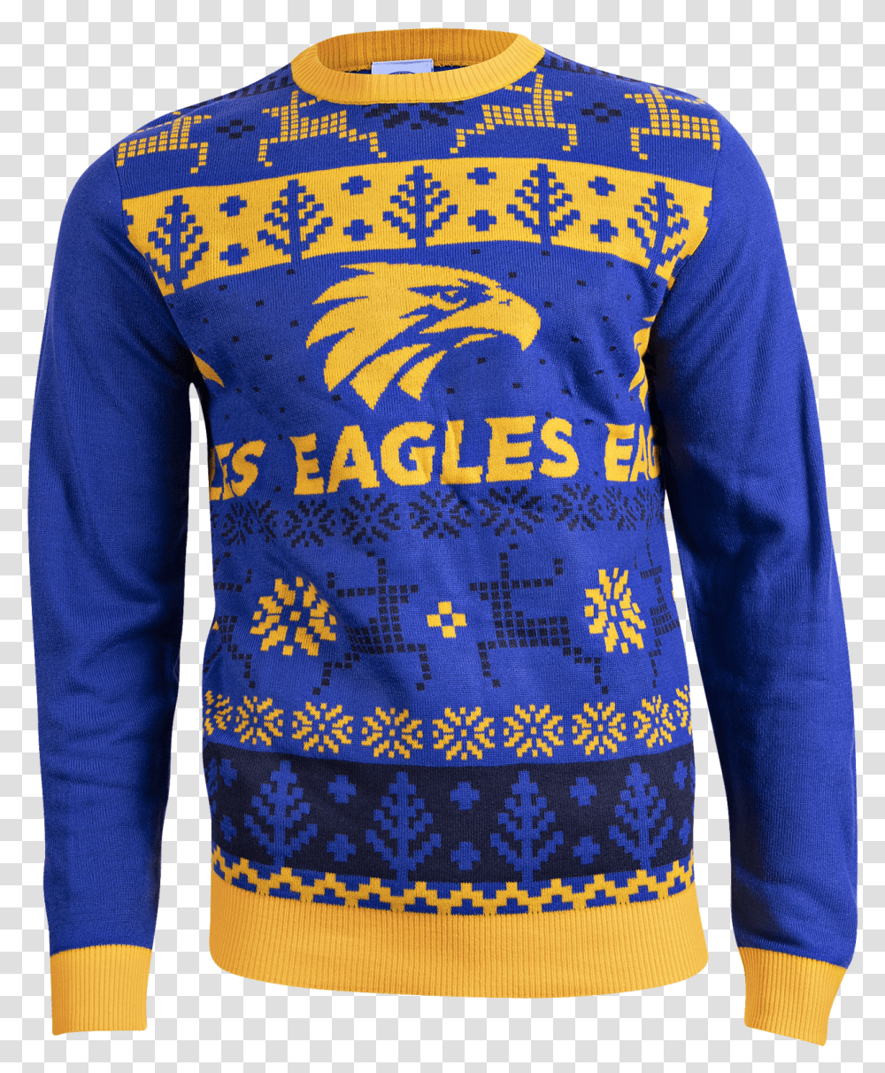 Mens Ugly Christmas Sweater West Coast Eagles Afl Long Sleeve, Clothing, Apparel, Shirt, Jersey Transparent Png