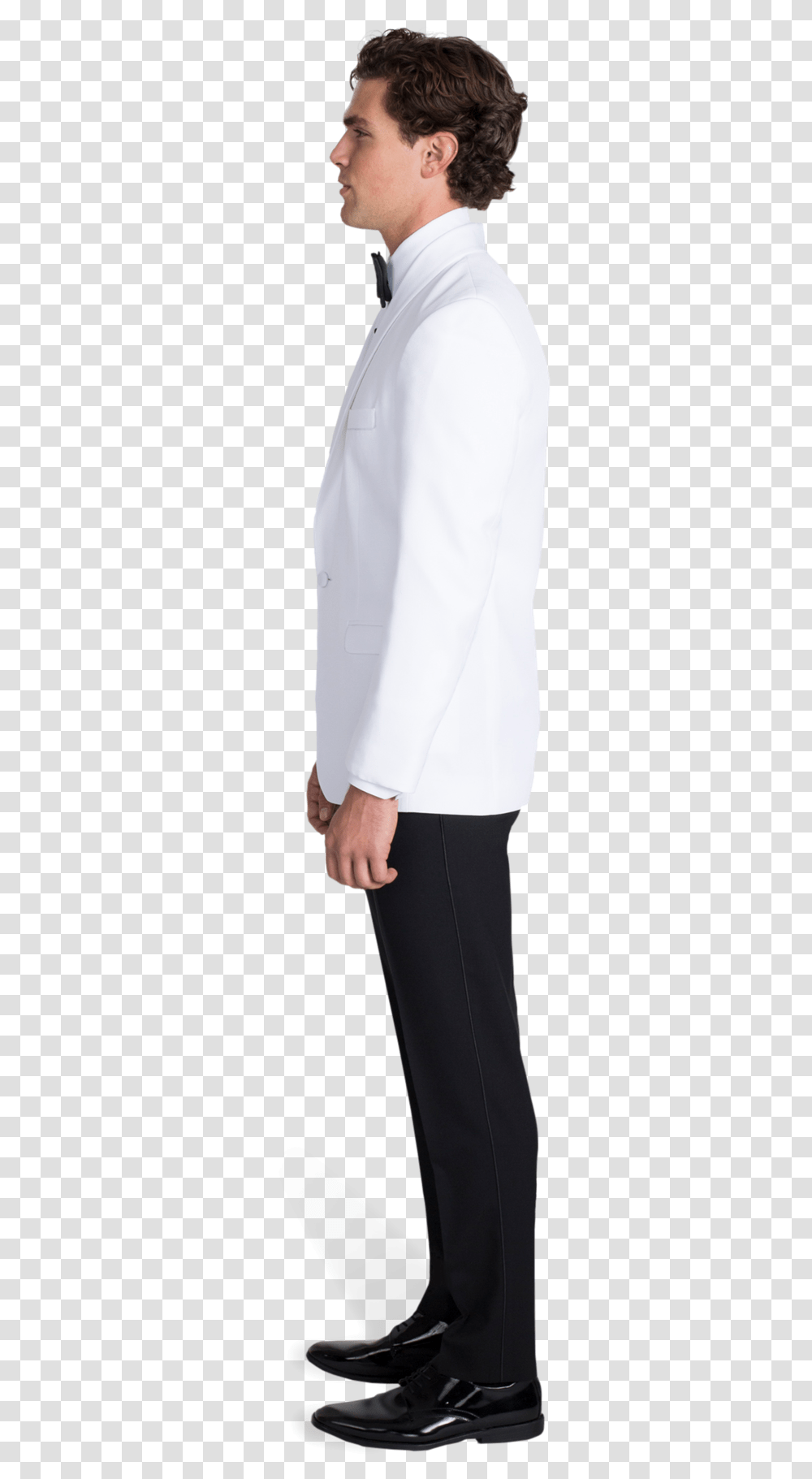 Mens White Tuxedo Jacket Slim Fit Tuxedo From The Side, Shirt, Person, Dress Shirt Transparent Png
