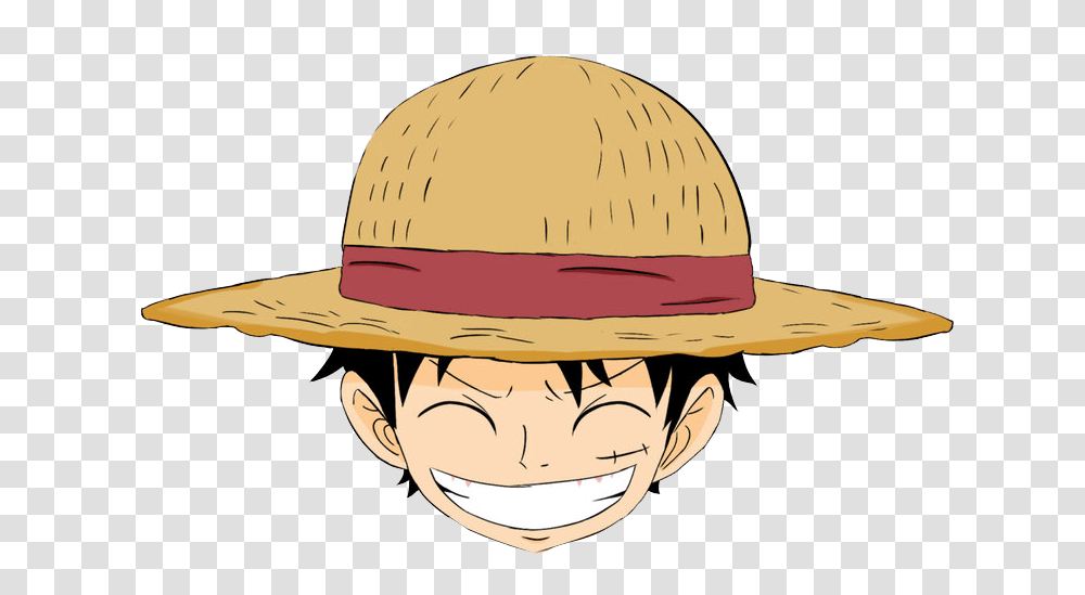 Mentahan Gambar Kepala Anime One Piece Luffy Hat, Clothing, Apparel, Helmet, Sun Hat Transparent Png