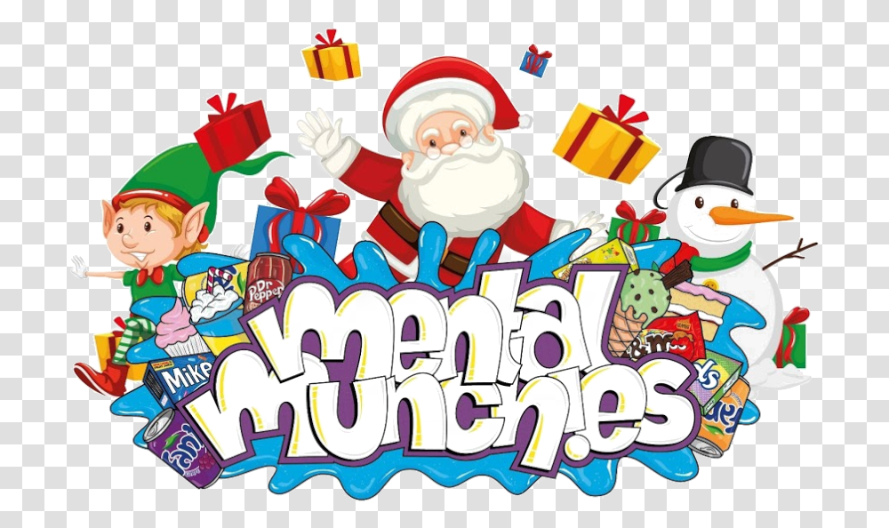 Mental Munchieschristmaslogo - Mental Munchies Santa Claus, Text, Crowd, Leisure Activities, Advertisement Transparent Png