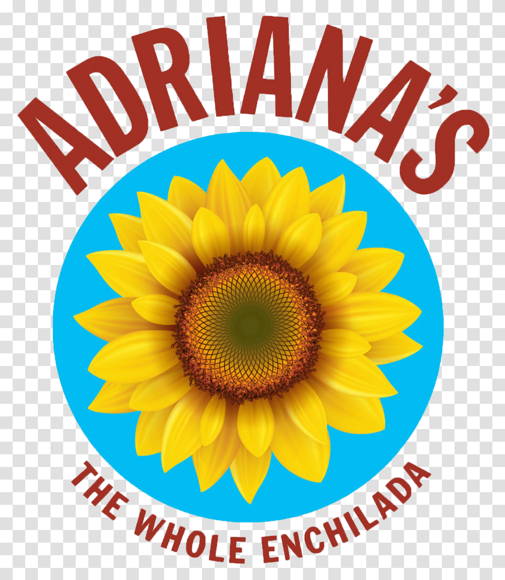 Menu Adrianas The Whole Enchilada Logo Sunflower, Plant, Blossom, Flyer, Poster Transparent Png