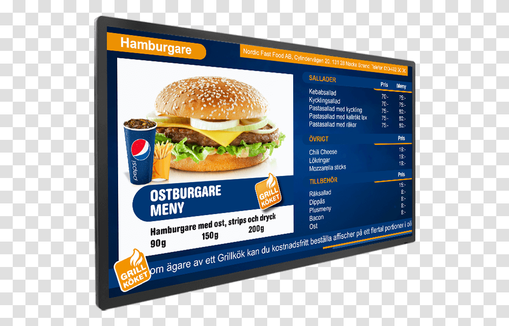 Menu Board Banner, Burger, Food, Advertisement Transparent Png