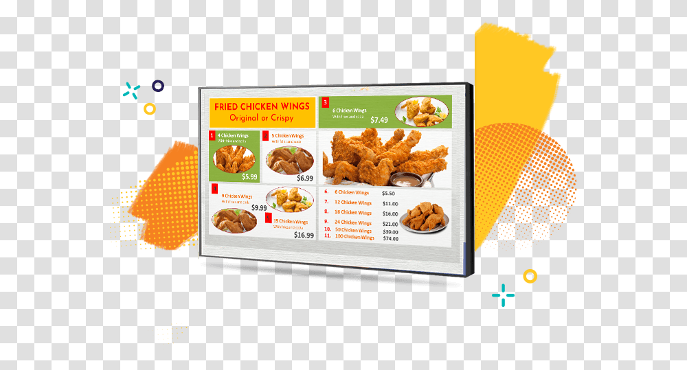 Menu Board Bnh, Fried Chicken, Food Transparent Png